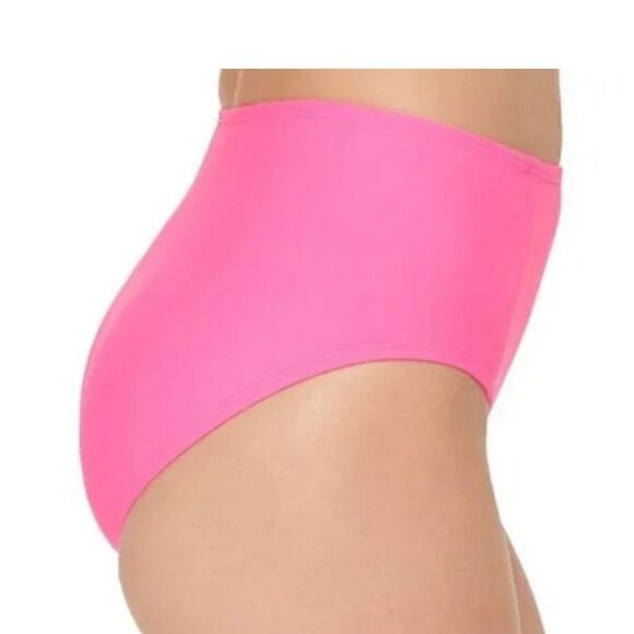 DKNY Seamed High-Waist Bikini Swim Bottom Neon Pink, swimwear, swimsuit New M - Picture 3 of 10